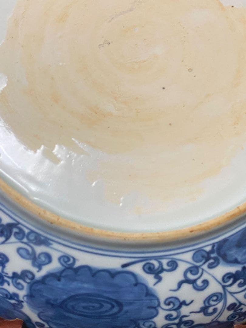 清朝　青白磁の神話的生物の皿　セット2枚