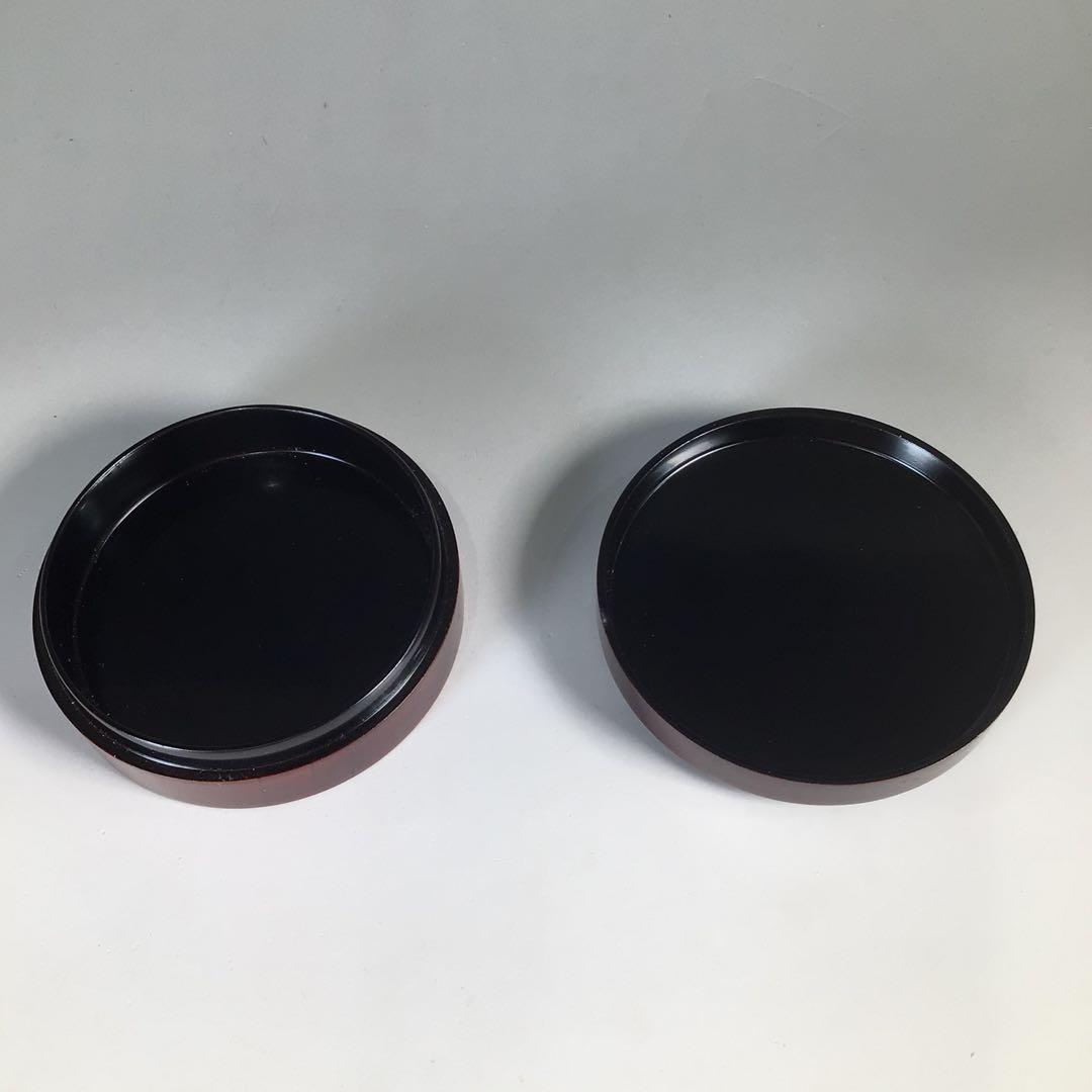 Ｍ８７０　香合　『西村松雲作』『溜塗』『虫蒔絵』『丸香合』　共箱　茶道具