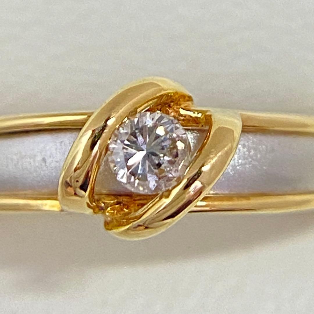 K18Pt900　ダイヤモンドリング　D0.10ct　サイズ11.8号　コンビ