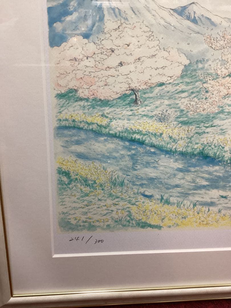 真作保証　内田新哉　SAKURA　裏書き　直筆サイン入　20号