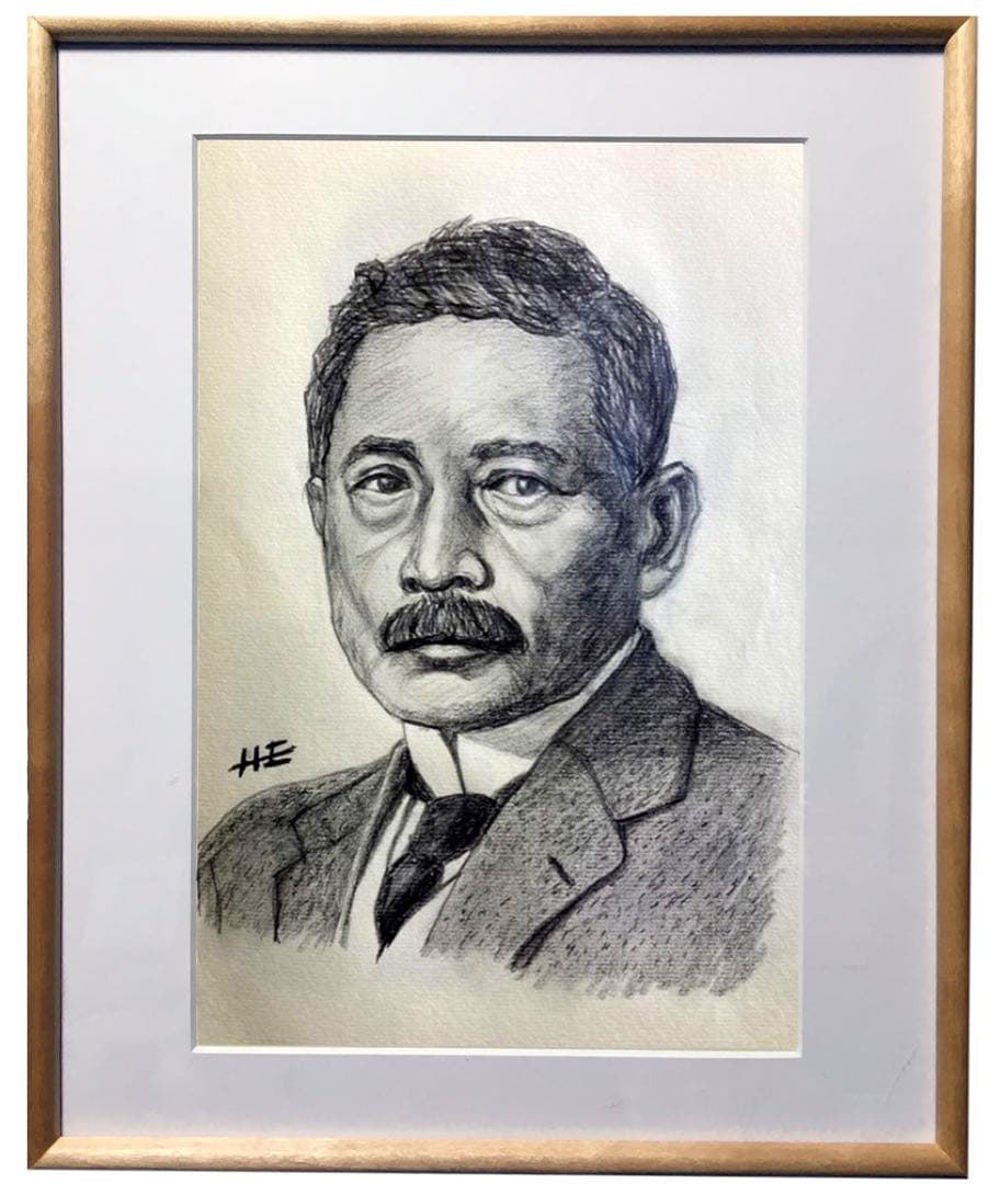 日本の文豪シリーズ　夏目漱石 鉛筆デッサン