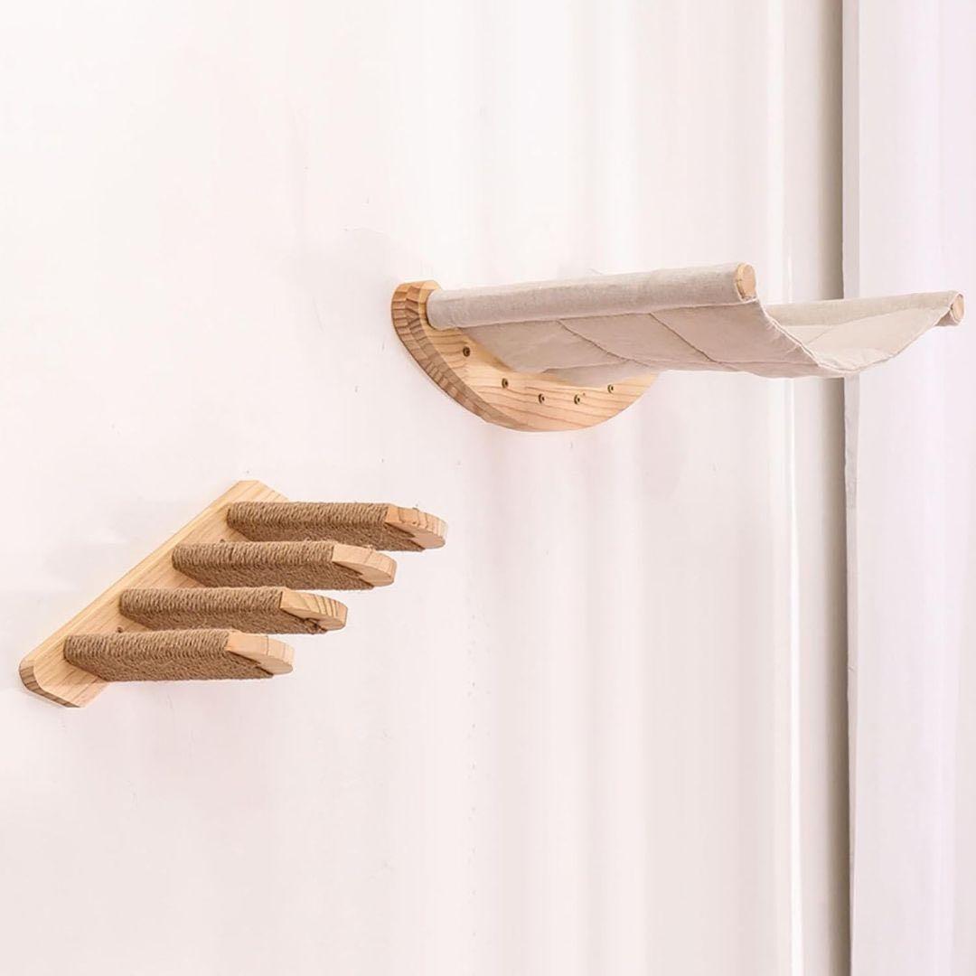 キャットウォーク&ハンモック 壁付け 猫用 階段 インテリア