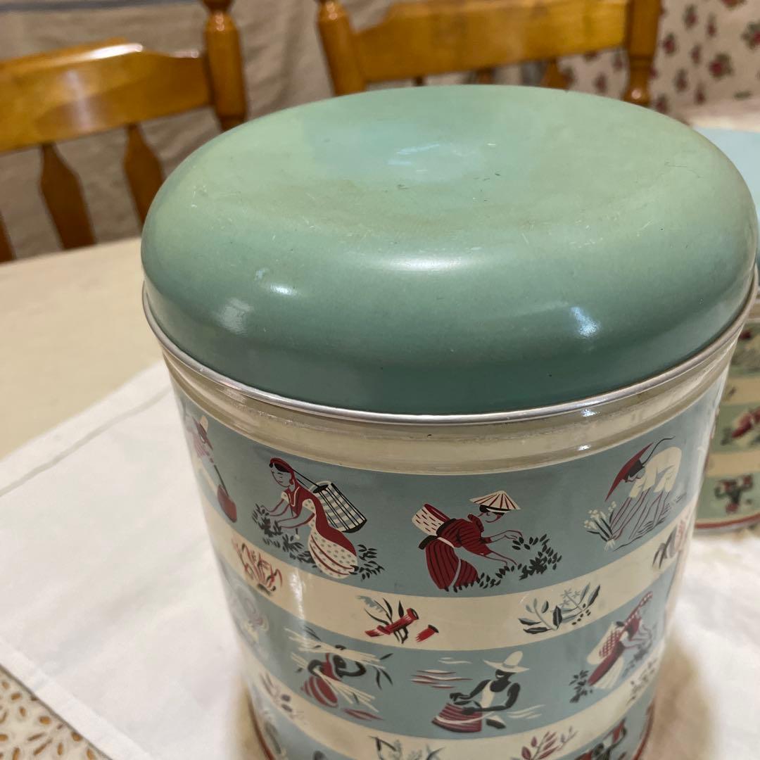 554イギリス買い付けレトロ 小麦粉 ビスケット 缶セット1950年代ー