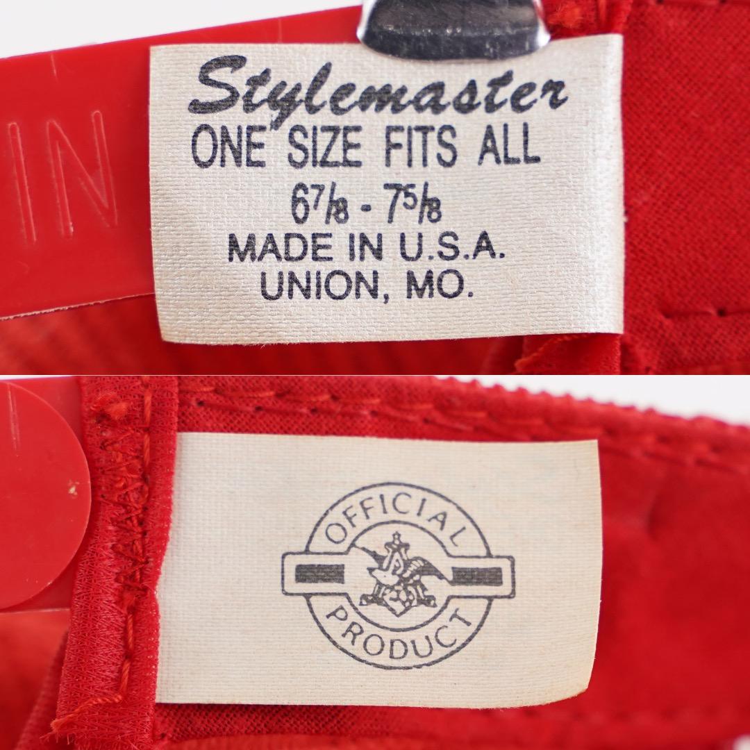 バドワイザー 帽子 キャップ メッシュ 90s USA製 企業 赤 18406