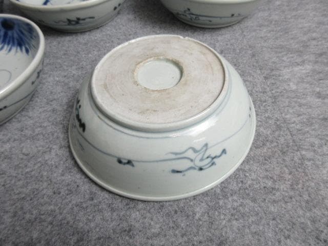 古伊万里染付竹林の賢人図しゅんかん皿7枚 [B25615]