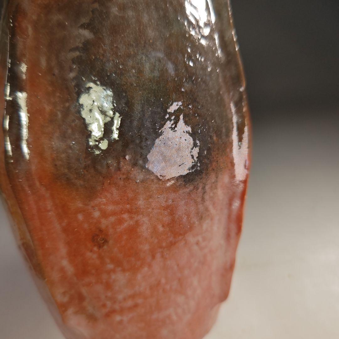 ウ295 水指『川崎和楽造』『梔子くちなし　赤楽　水指　共箱』茶道具