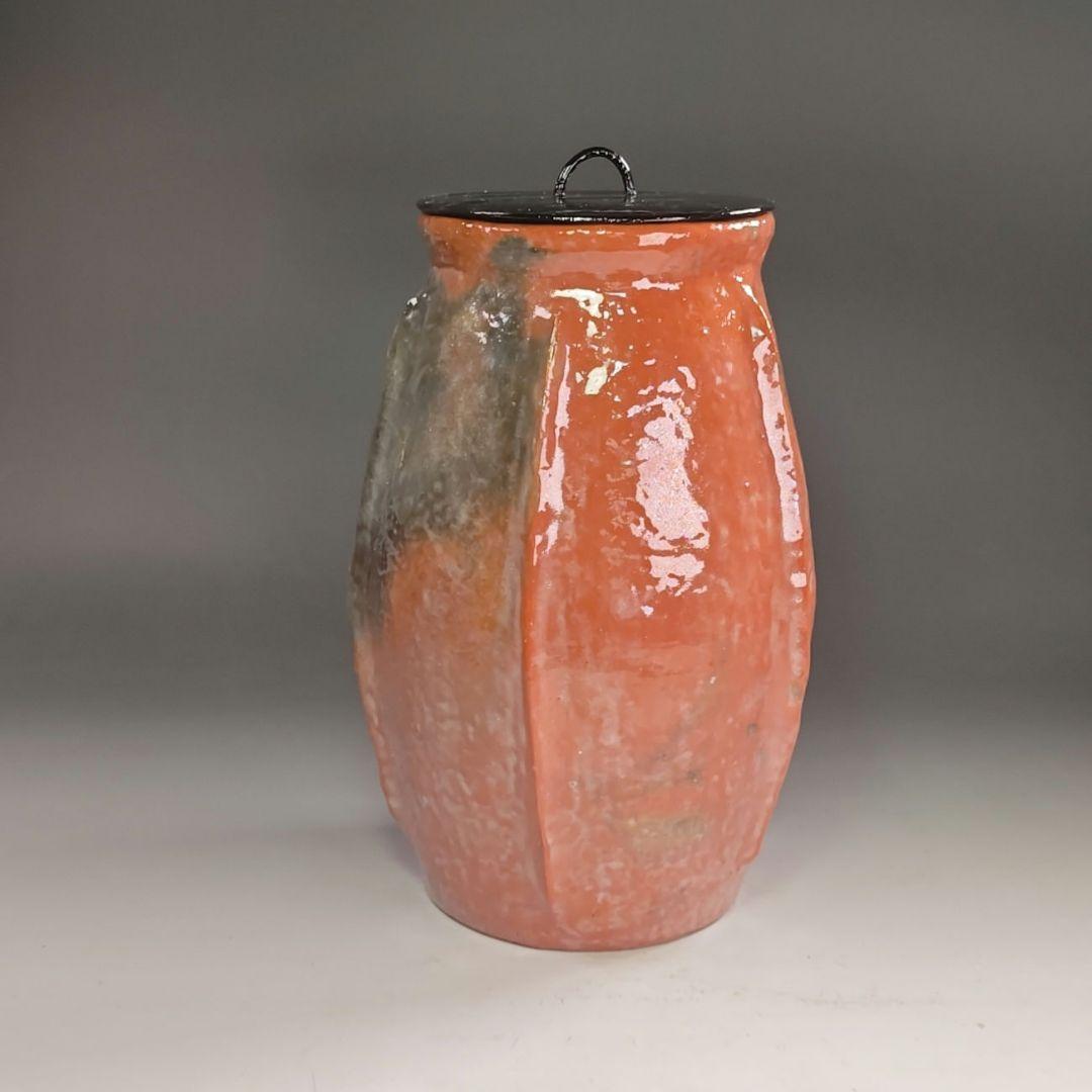 ウ295 水指『川崎和楽造』『梔子くちなし　赤楽　水指　共箱』茶道具