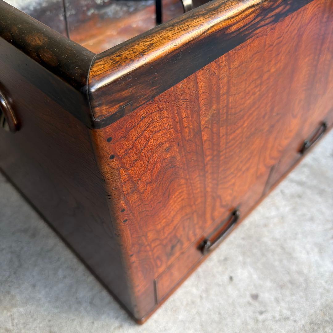 当時物　関東火鉢 欅 長火鉢　欅　黒柿　猫板　時代家具　アンティーク