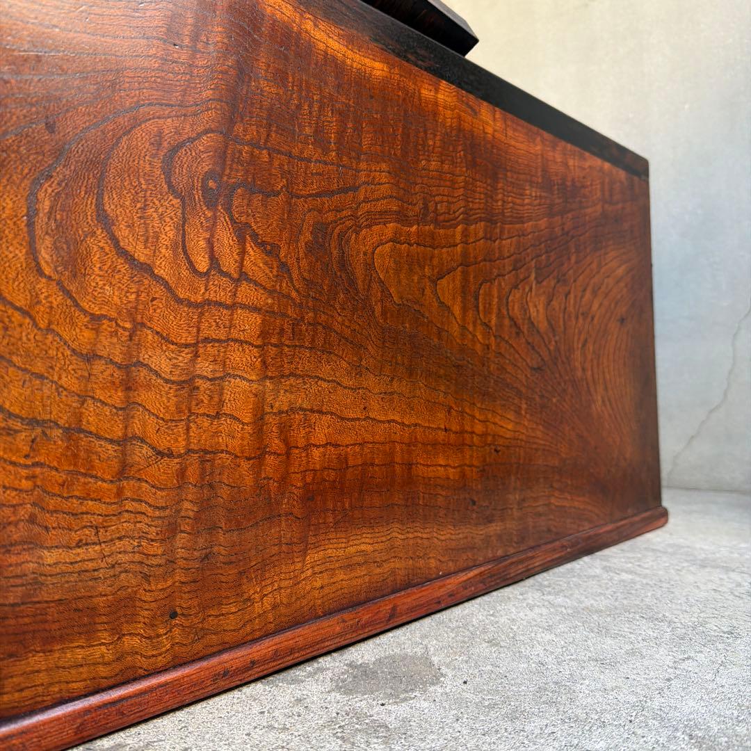 当時物　関東火鉢 欅 長火鉢　欅　黒柿　猫板　時代家具　アンティーク
