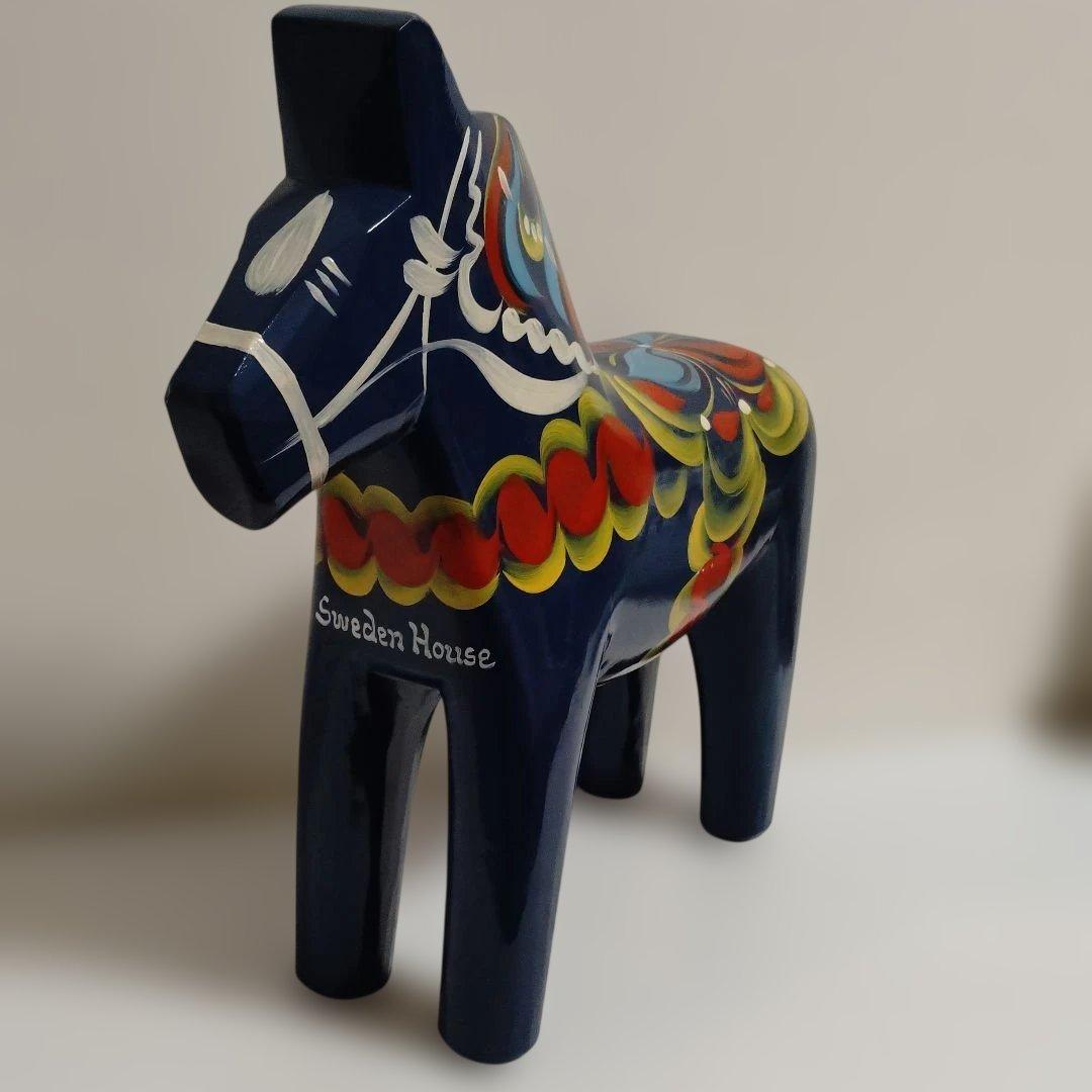 北欧の馬置物 スウェーデンハウス　ダーラナホース　青