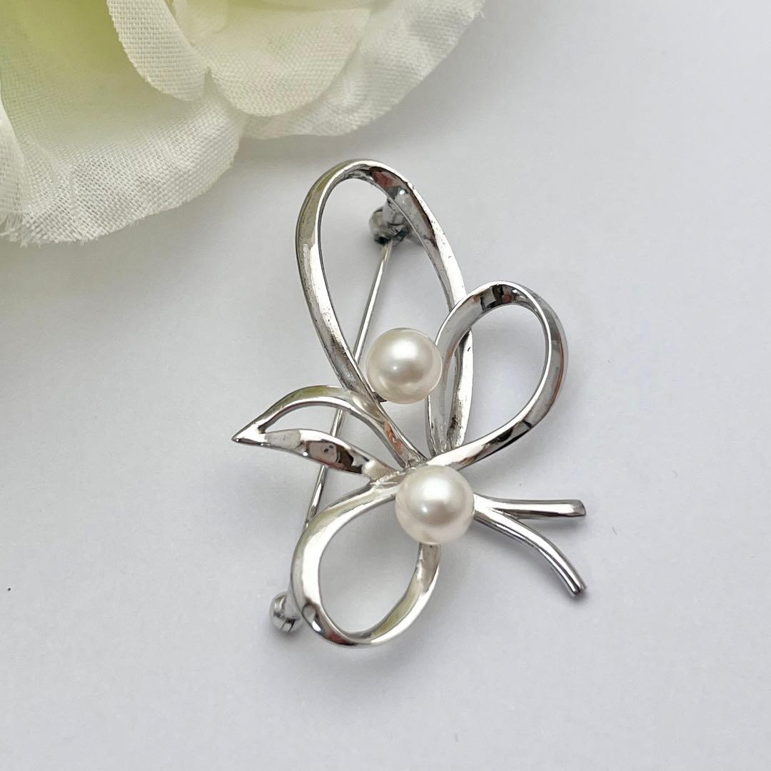 ☆美品☆ミキモト　パール　ブローチ　シルバー　皇室御用達ブランド