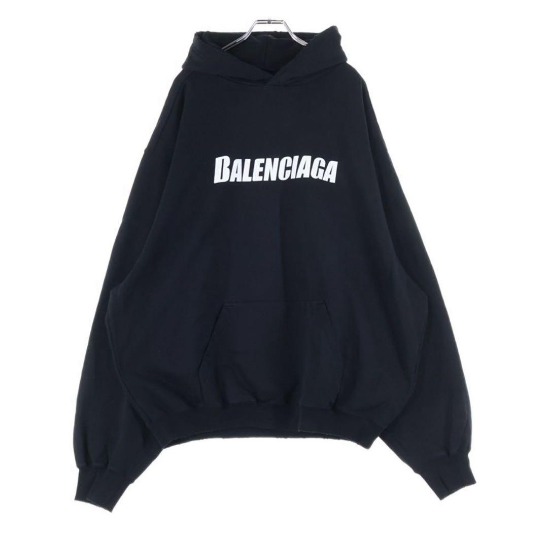 BALENCIAGA デストロイパーカー　ブラック