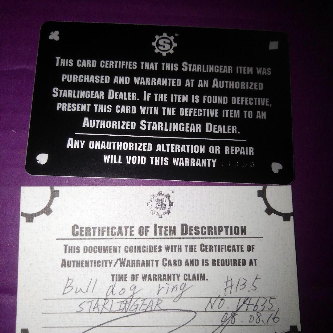 美品 廃盤 STARLINGEAR BULLDOG 犬 リング 36g