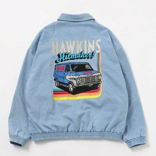 L STRANGER THINGS ライトブルー ジャケット