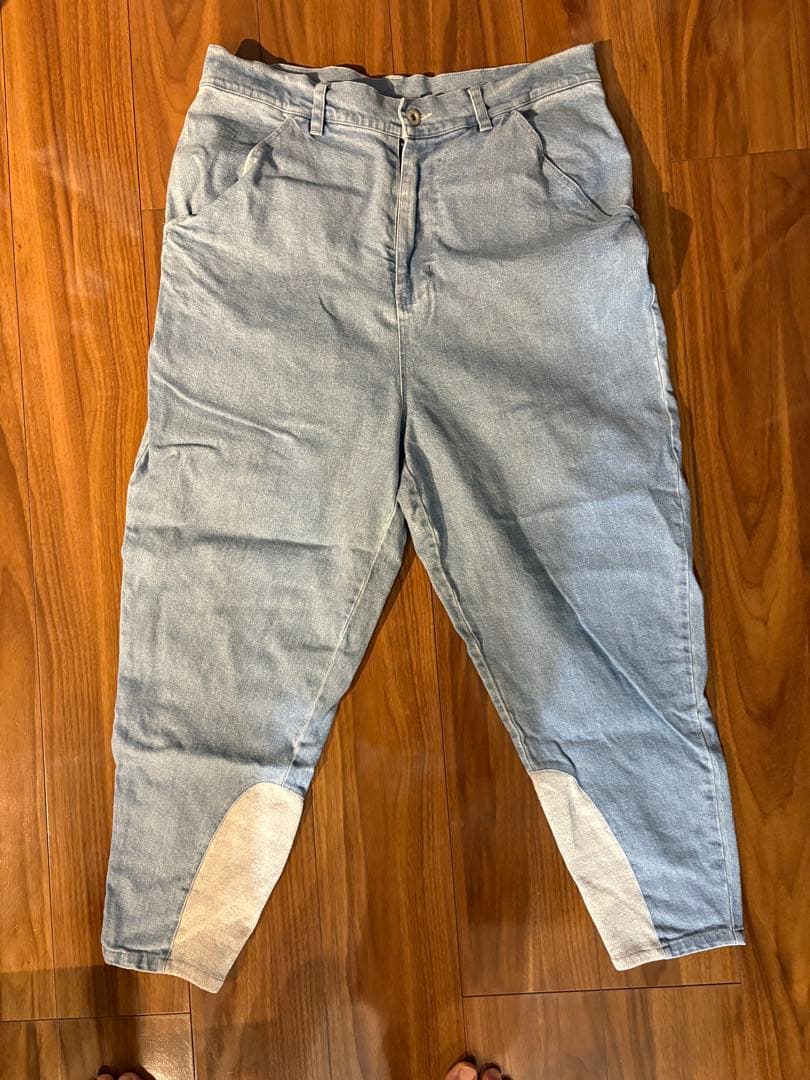 テーパードデニム　CAMBIO カンビオ サルエルパンツ裾リブデニムパンツ