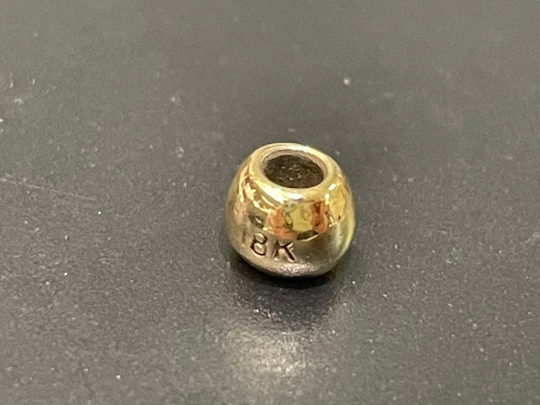 18金18k刻印あり 無垢 丸 ビーズ1 個売り 0.7g