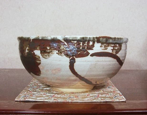 京焼・清水焼　大丸北峰作　高倉観崖画　田舎夏越の図　菓子器　共箱　古物。