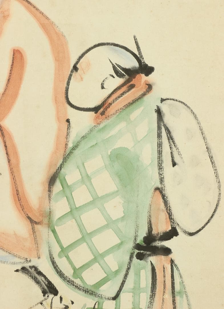 内藤鳴雪 伊予松山藩武士 俳人 正岡子規師事 掛軸 肉筆 紙本 俳句画