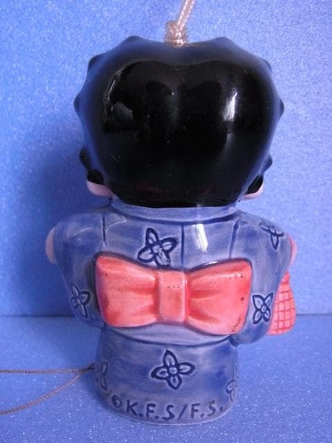 珍品　ベティちゃん　風鈴　着物BETTY　陶器製　ふうりん　和物　昭和レトロ