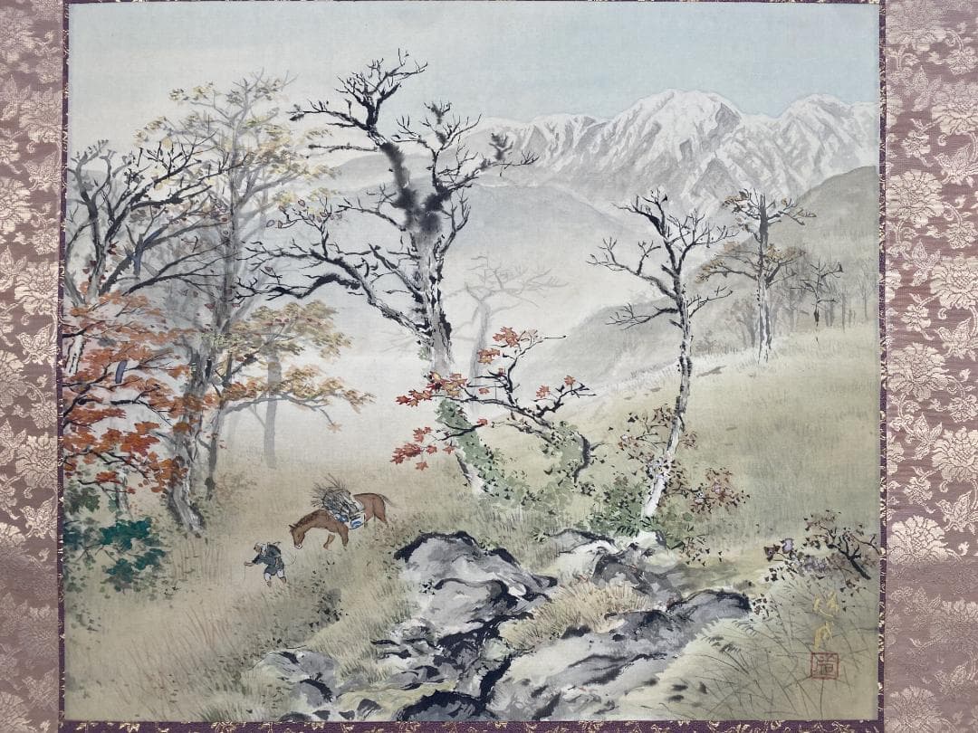 g*d様 柳道成 深秋図 二重箱 共箱 川端龍子師事 元青龍社 春展 掛軸241