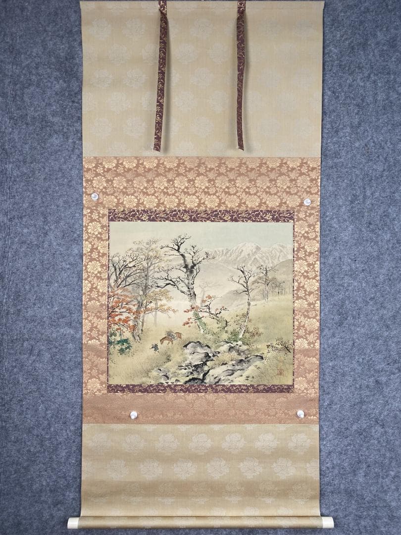 g*d様 柳道成 深秋図 二重箱 共箱 川端龍子師事 元青龍社 春展 掛軸241