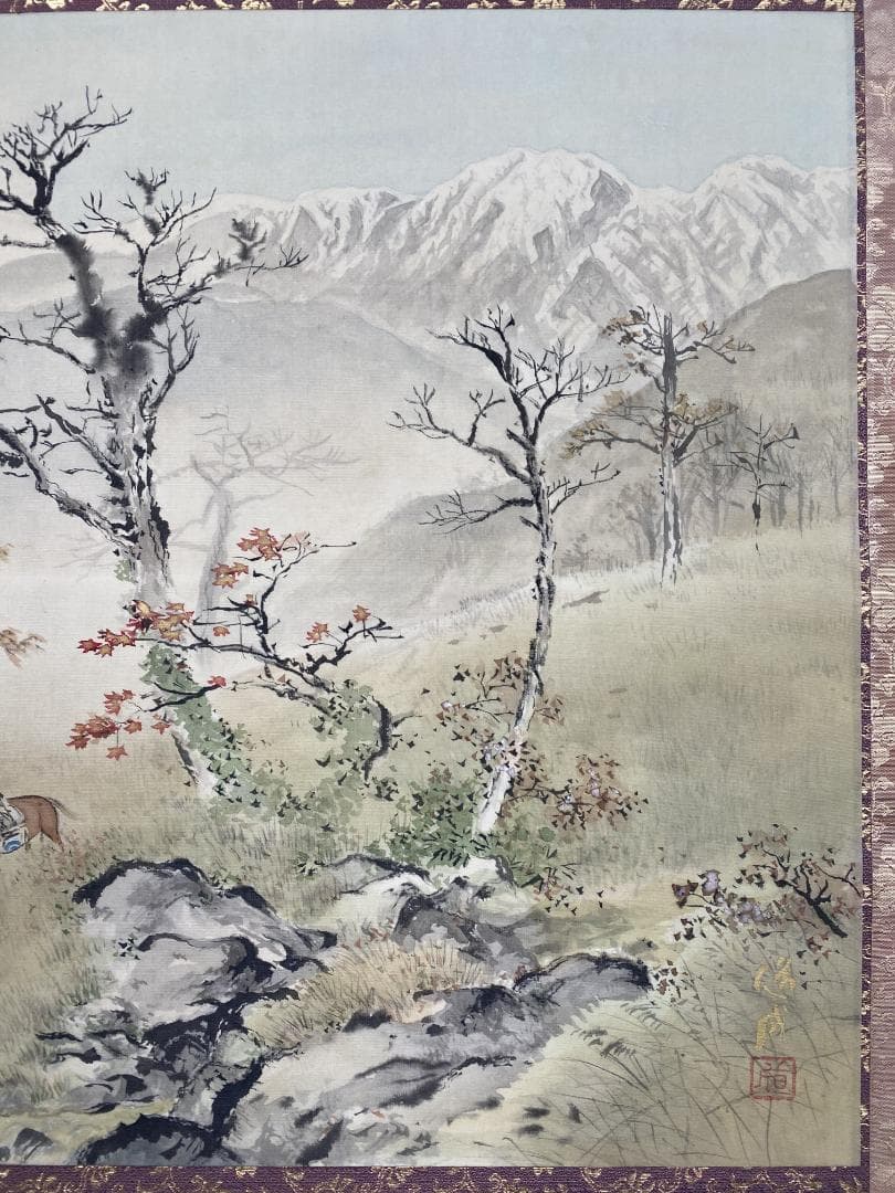 g*d様 柳道成 深秋図 二重箱 共箱 川端龍子師事 元青龍社 春展 掛軸241