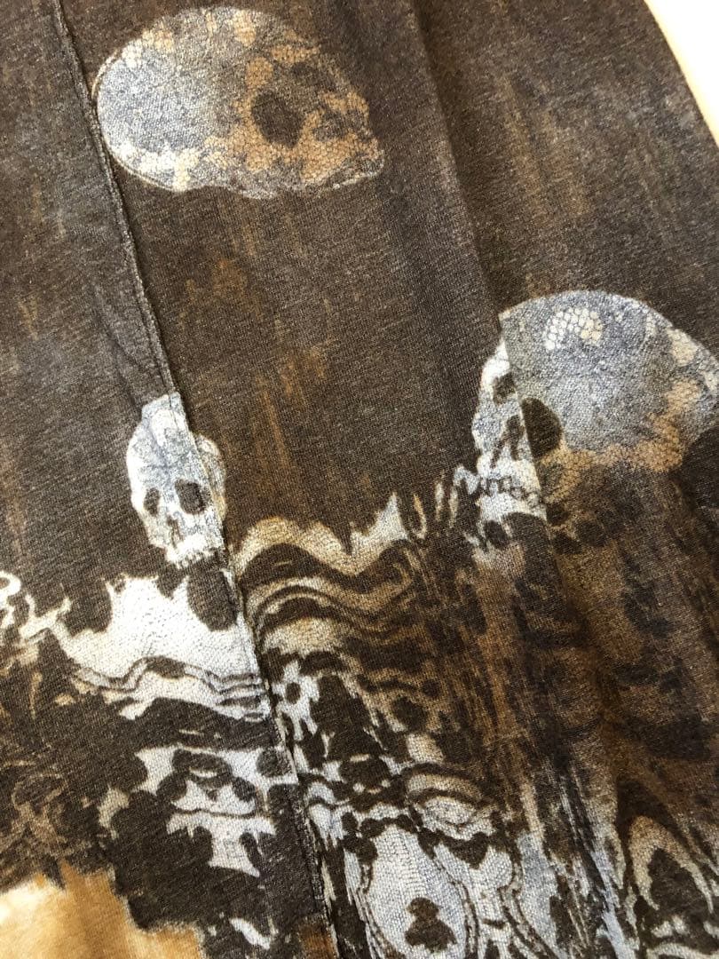 美品【シェアースピリット】スカル柄ノースリーブチュニック　レース切替　サイズ36