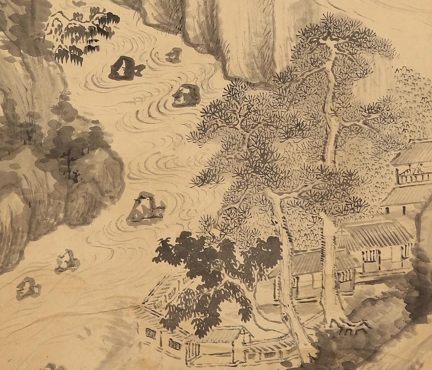 【保証書】★渡辺崋山 渓山高隠図★検）谷文晁 渡辺省亭 富岡鉄斎 伊藤若冲