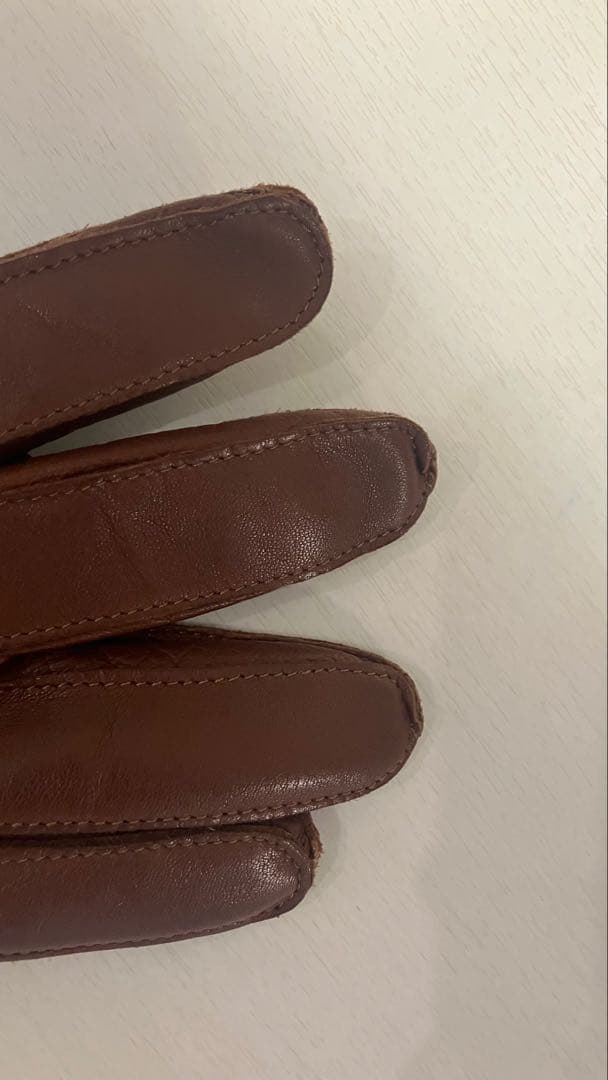 【高級ブランド】madova 本革レザー手袋　カシミア100% ブラウン 茶色