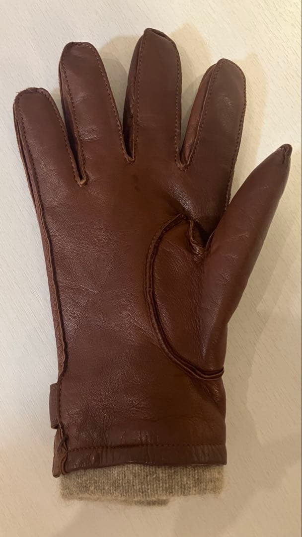 【高級ブランド】madova 本革レザー手袋　カシミア100% ブラウン 茶色