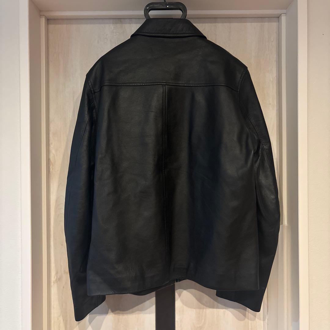 美品ポールスミス　ラムレザー　トラッカージャケット　ブルゾン　羊革　黒　L