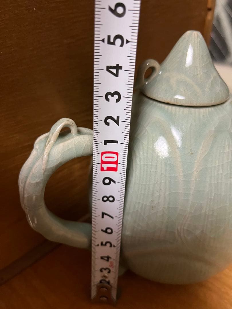 時代高麗青磁　水注　煎茶道具　水差し　青磁置物　アンティーク　工芸品