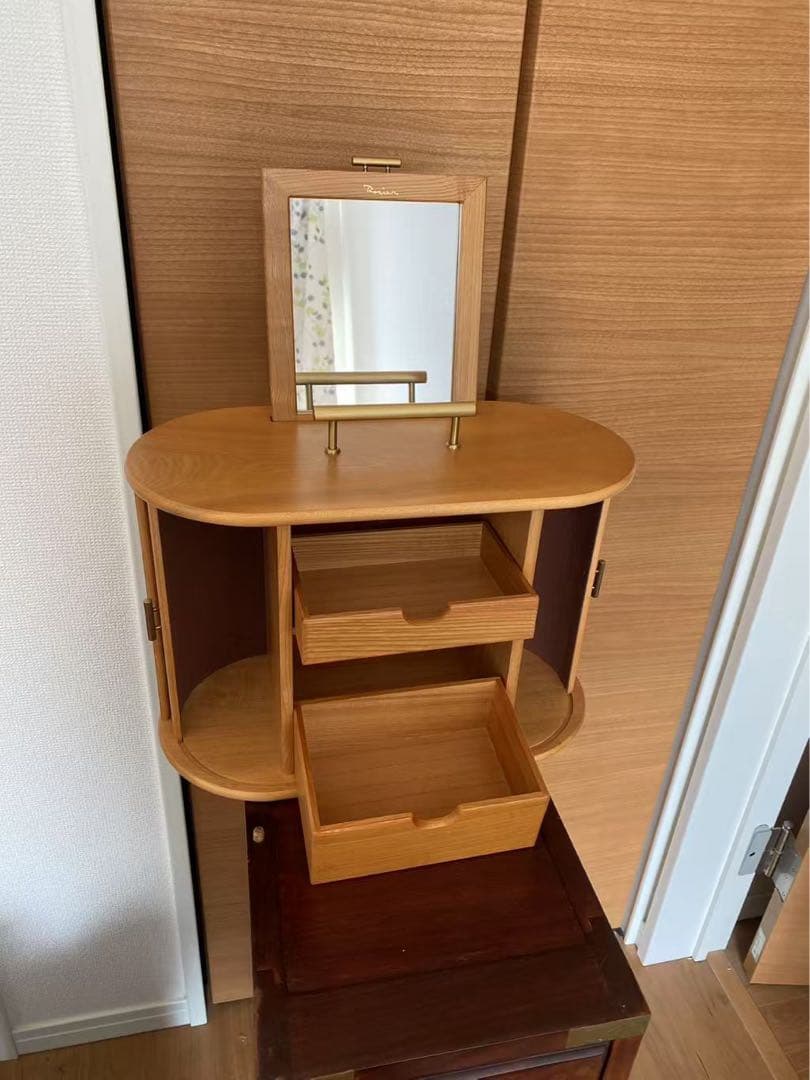 木製化妝箱 個人用 一面鏡