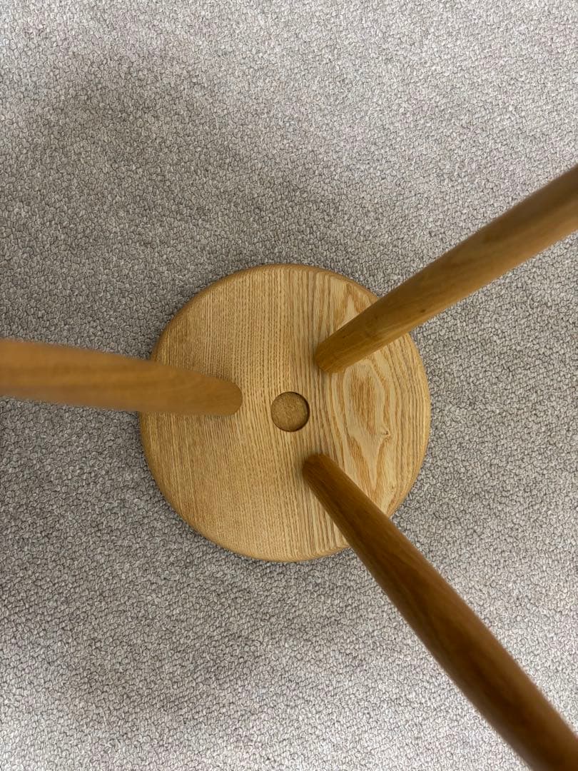 木製円形スツール 3本脚