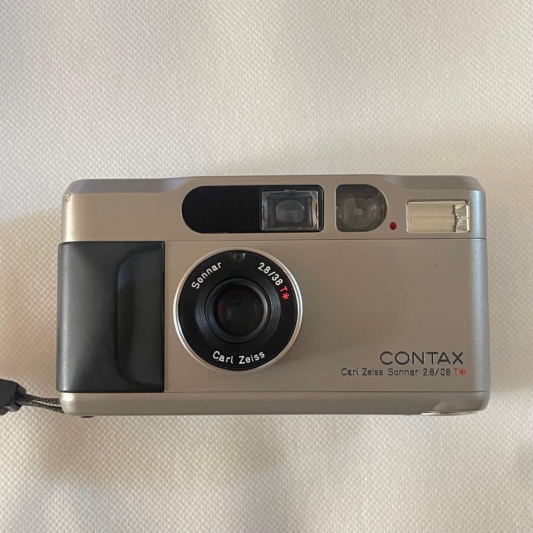 CONTAX T2 シルバー 作例あり 純正ストラップ付 高級フィルムカメラ