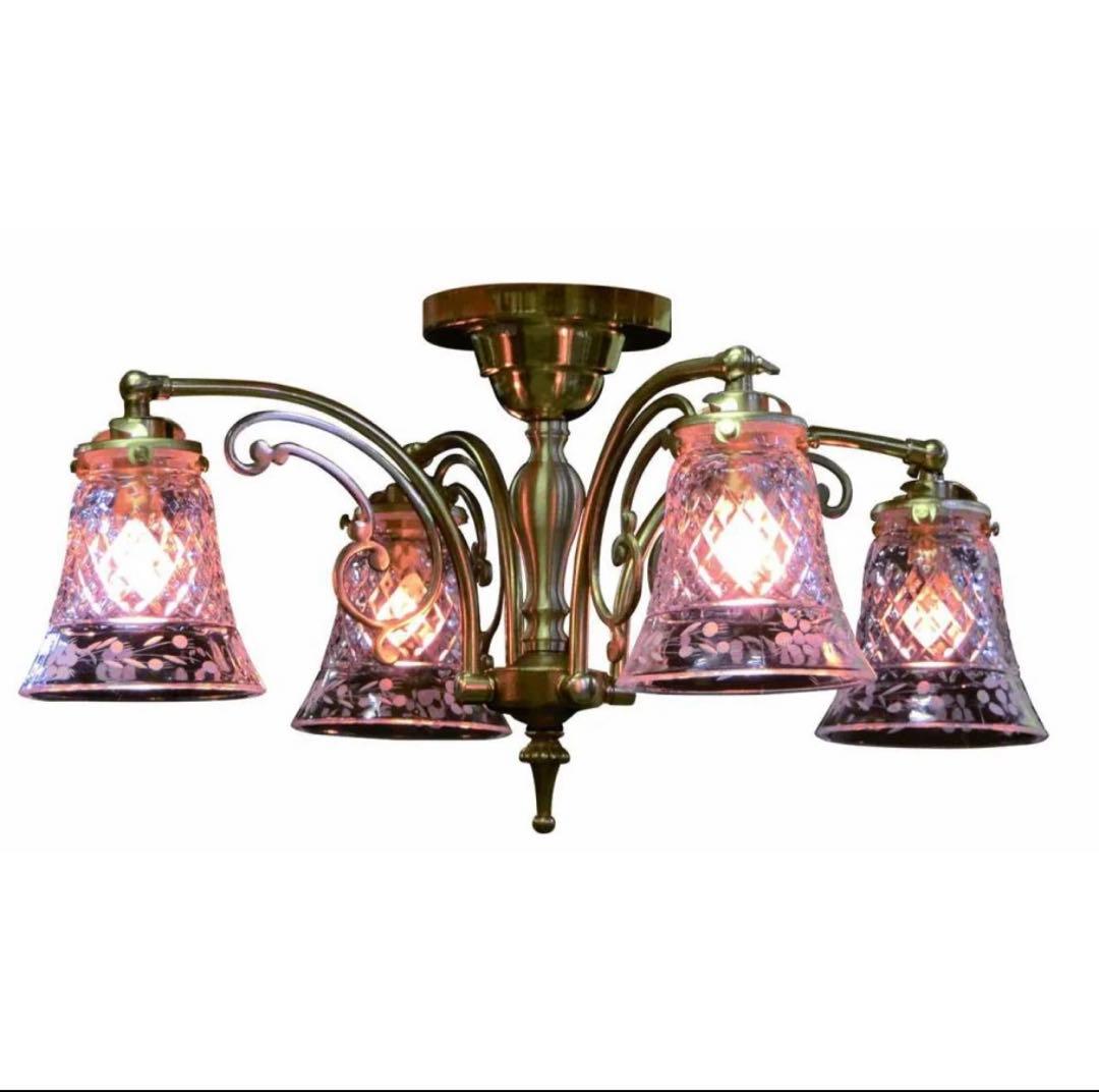 9/13までに処分割引 ヴィクトリアンクラフトのアンティークシャンデリア 4灯