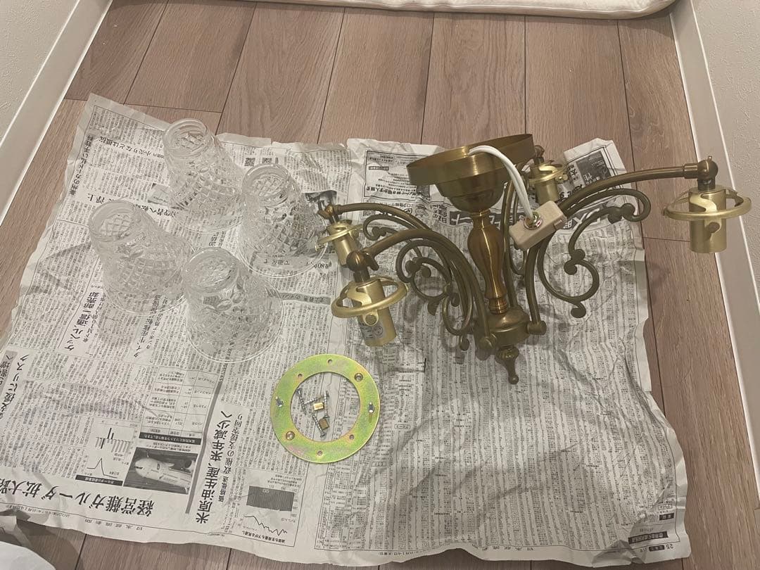 9/13までに処分割引 ヴィクトリアンクラフトのアンティークシャンデリア 4灯