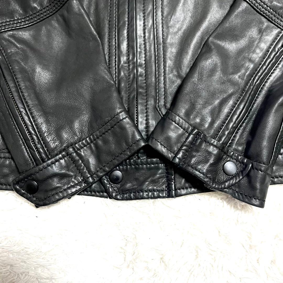 ✨美品✨DIESEL レザージャケット シングルライダース ラムレザー Sサイズ