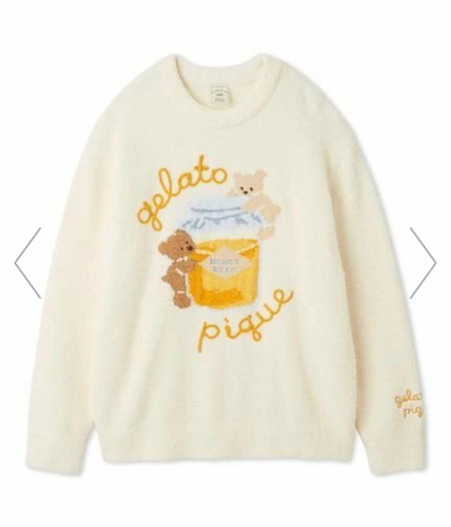 ジェラートピケ ベビモコはちみつベアジャガードプルオーバー