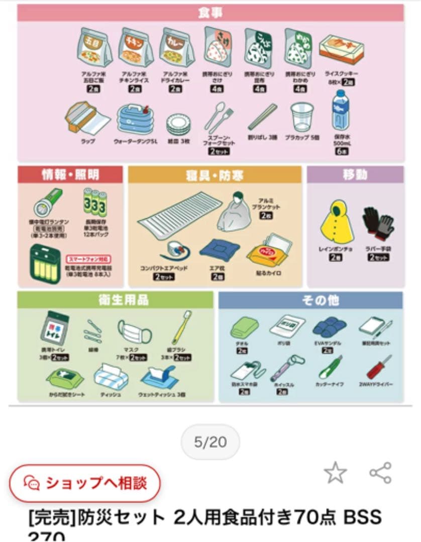 アイリスオーヤマ　防災セット　災害　キャンプなど