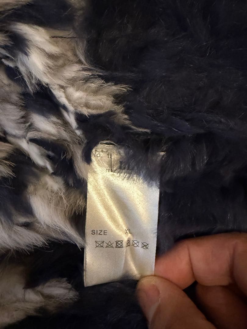 リアルファー（ラビット） ハーフコート XL