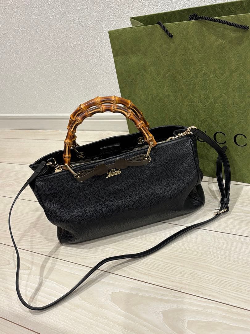 GUCCI グッチ 超美品 バンブー ショッパー 2WAY ハンドバッグ