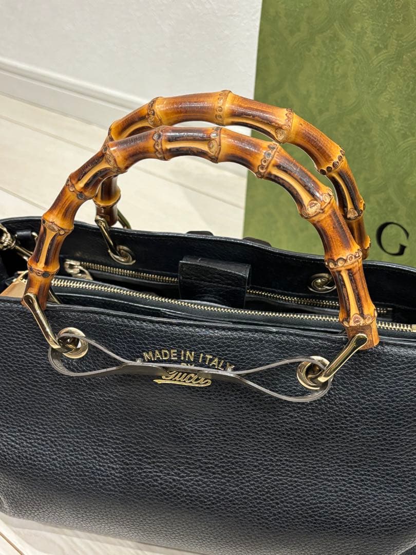 GUCCI グッチ 超美品 バンブー ショッパー 2WAY ハンドバッグ