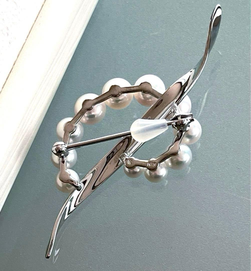 ミキモト　ブローチ　K18WG 入手困難　MIKIMOTO