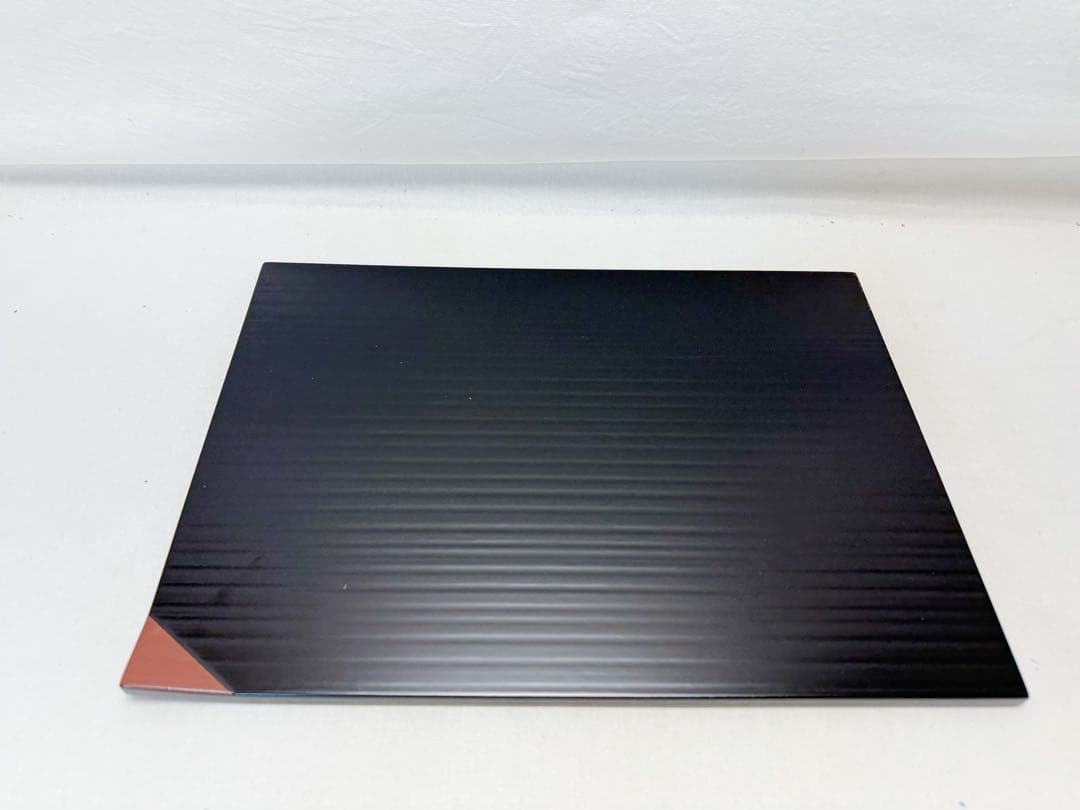 未使用 懐石道具 塗師 表完造 木製黒真塗 糸目爪紅 折敷膳 5客揃 共箱