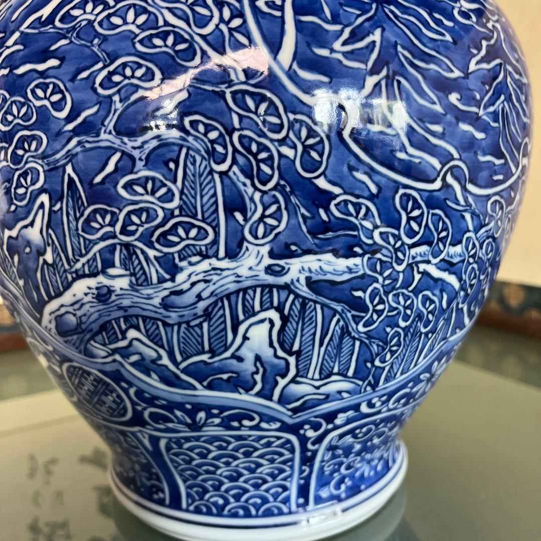 平戸三川内焼　裕祥窯　染付大花瓶