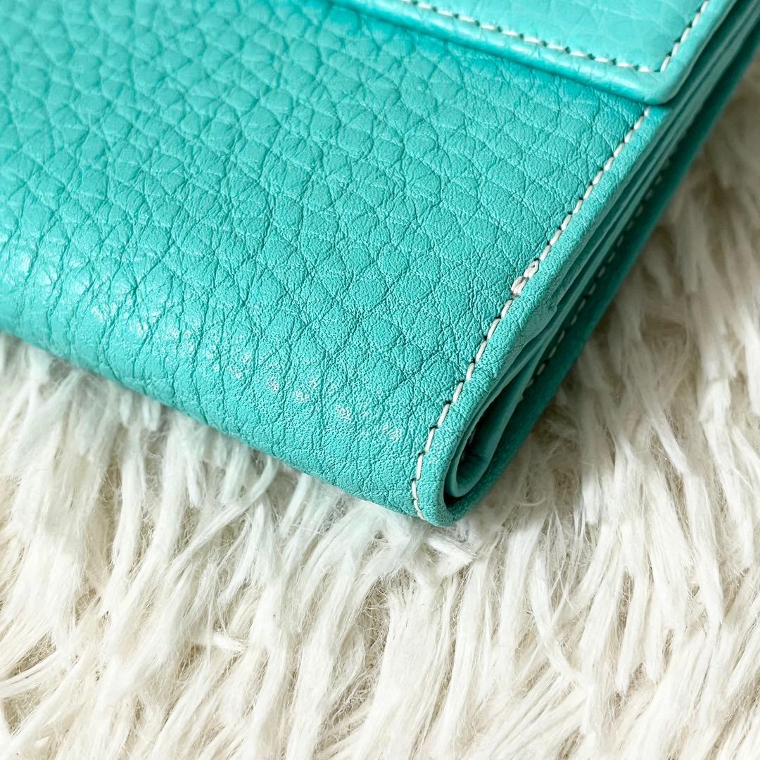 新品未使用✨ティファニー　二つ折り財布　ターンロック　ティファニーブルー　レザー