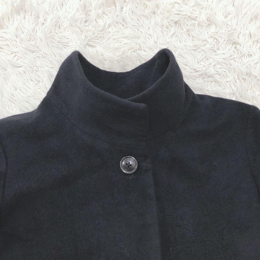 【極美品】ユナイテッドアローズ アンゴラ混 ロングコート ブラック サイズ40