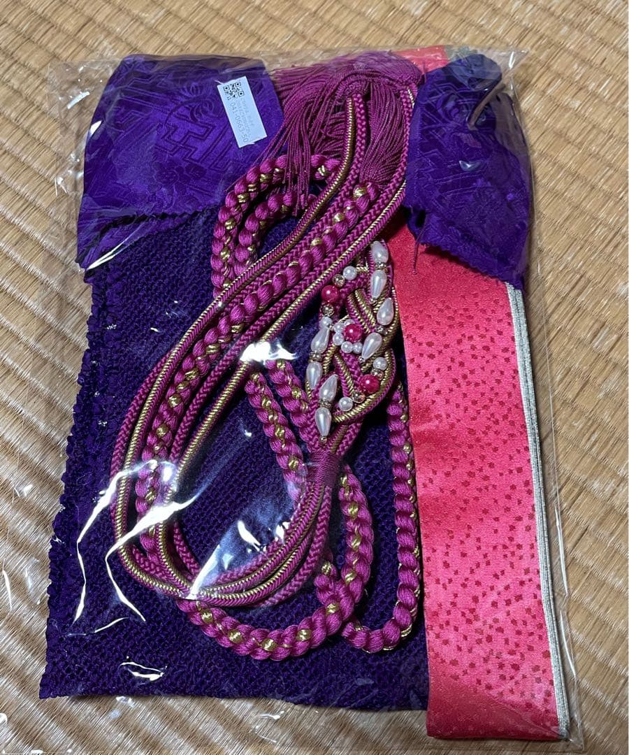 振り袖セット　帯付き　ブラック・バラ・蝶・ラメ入り　期間限定値下げ