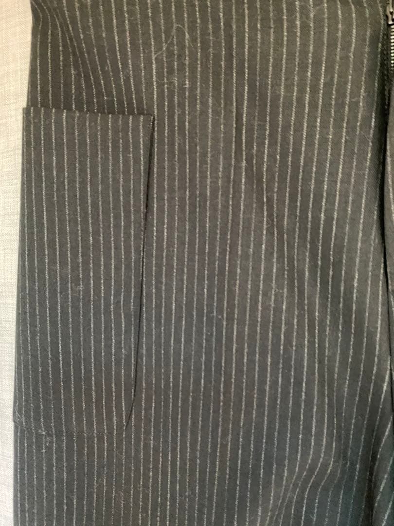 CELINEグレー ストライプ ガウチョパンツ2ポケット